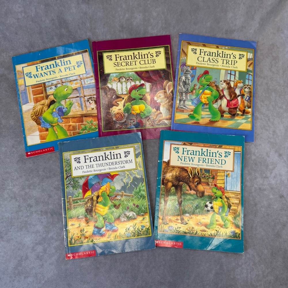 Scholastic Franklin the Turtle Books Kids Lot of 5 Multicolor Paperbacks